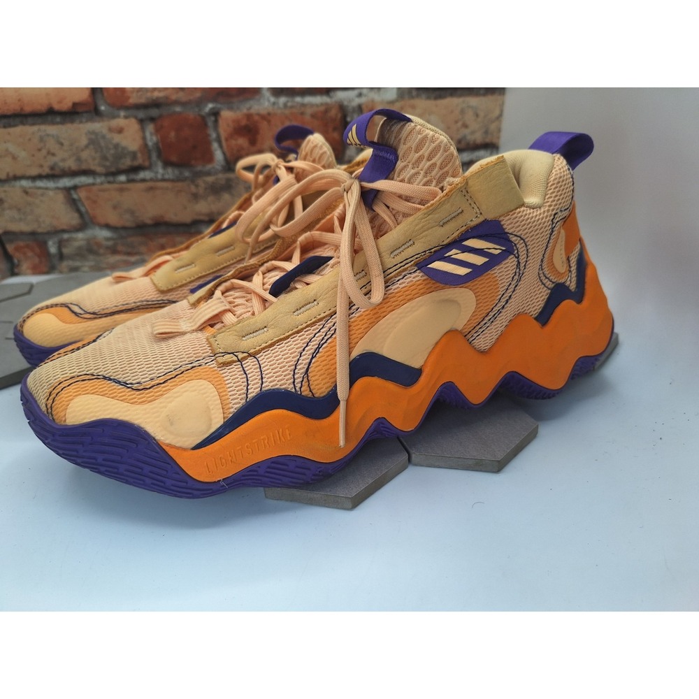 Adidas 3SSB Basketball Shoes Men's Size 11.5 Orange Purple Lightstrike 2022 Rare - Picture 4 of 9